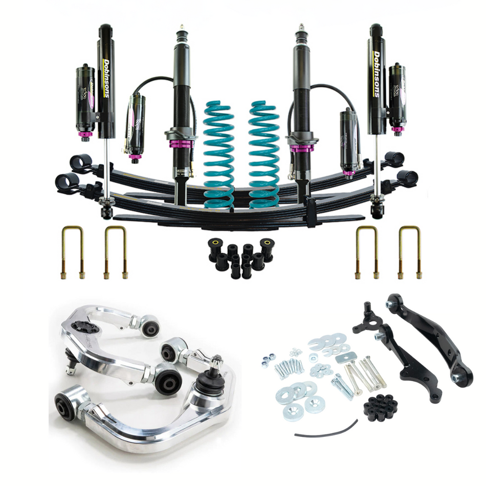 Toyota Hilux Rogue 2023 Dobinsons Package: MRA Liftkit, Billet Upper Control Arms & Diff Drop