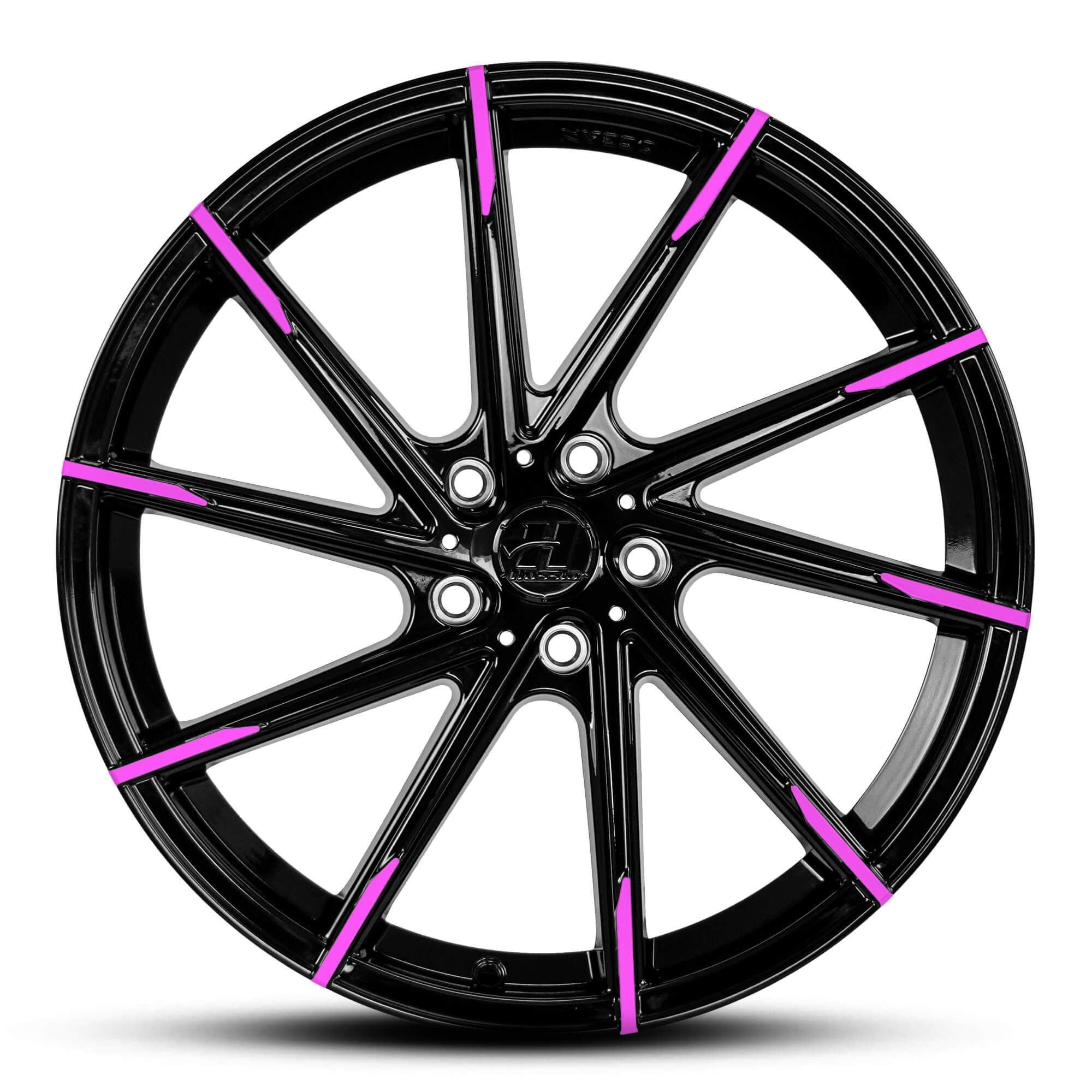 Wheel HUSSLA ALZ GLOSS BLACK BRIGHT PINK TIPS