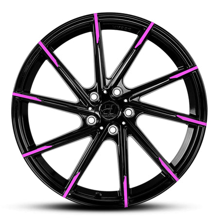 Wheel HUSSLA ALZ GLOSS BLACK BRIGHT PINK TIPS