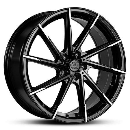 Wheel HUSSLA ALZ GLOSS BLACK MACHINED TIPS