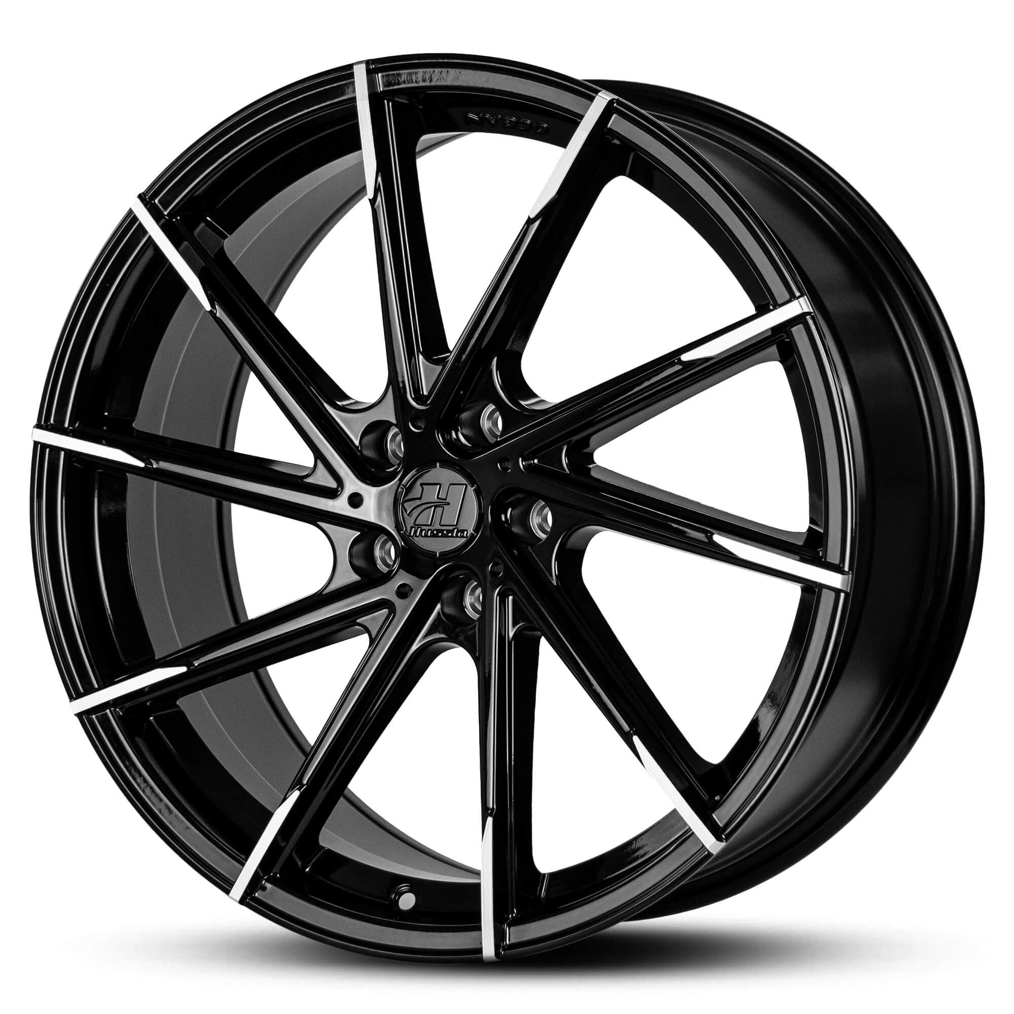 Wheel HUSSLA ALZ GLOSS BLACK MACHINED TIPS