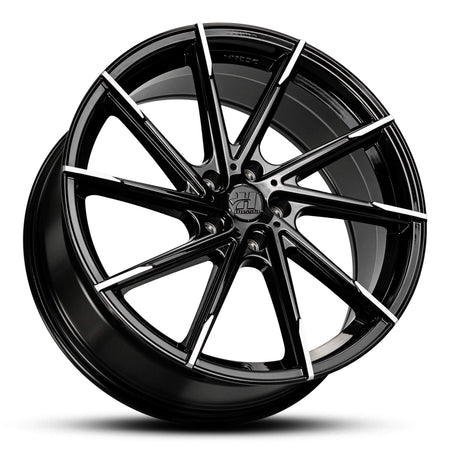 Wheel HUSSLA ALZ GLOSS BLACK MACHINED TIPS