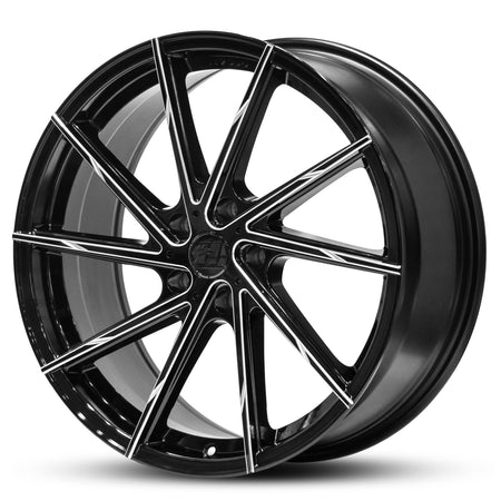 Wheel HUSSLA ALZ GLOSS BLACK MILLED SPOKES