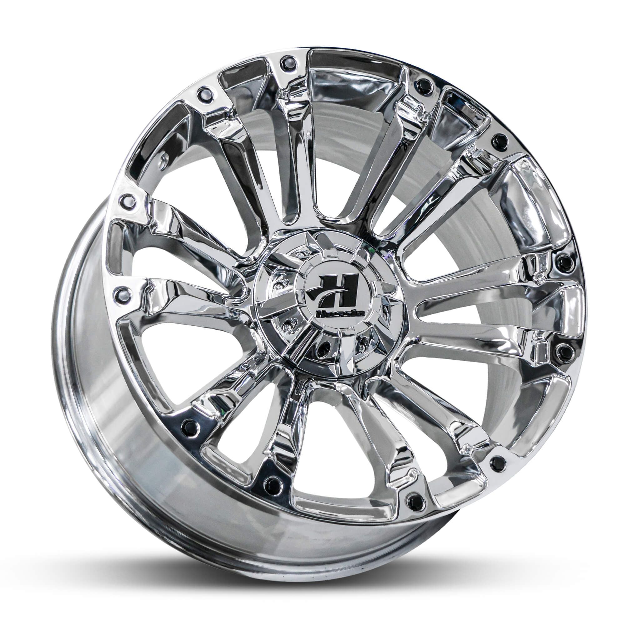 Wheel HUSSLA AMBUSH CHROME BLACK BOLTS