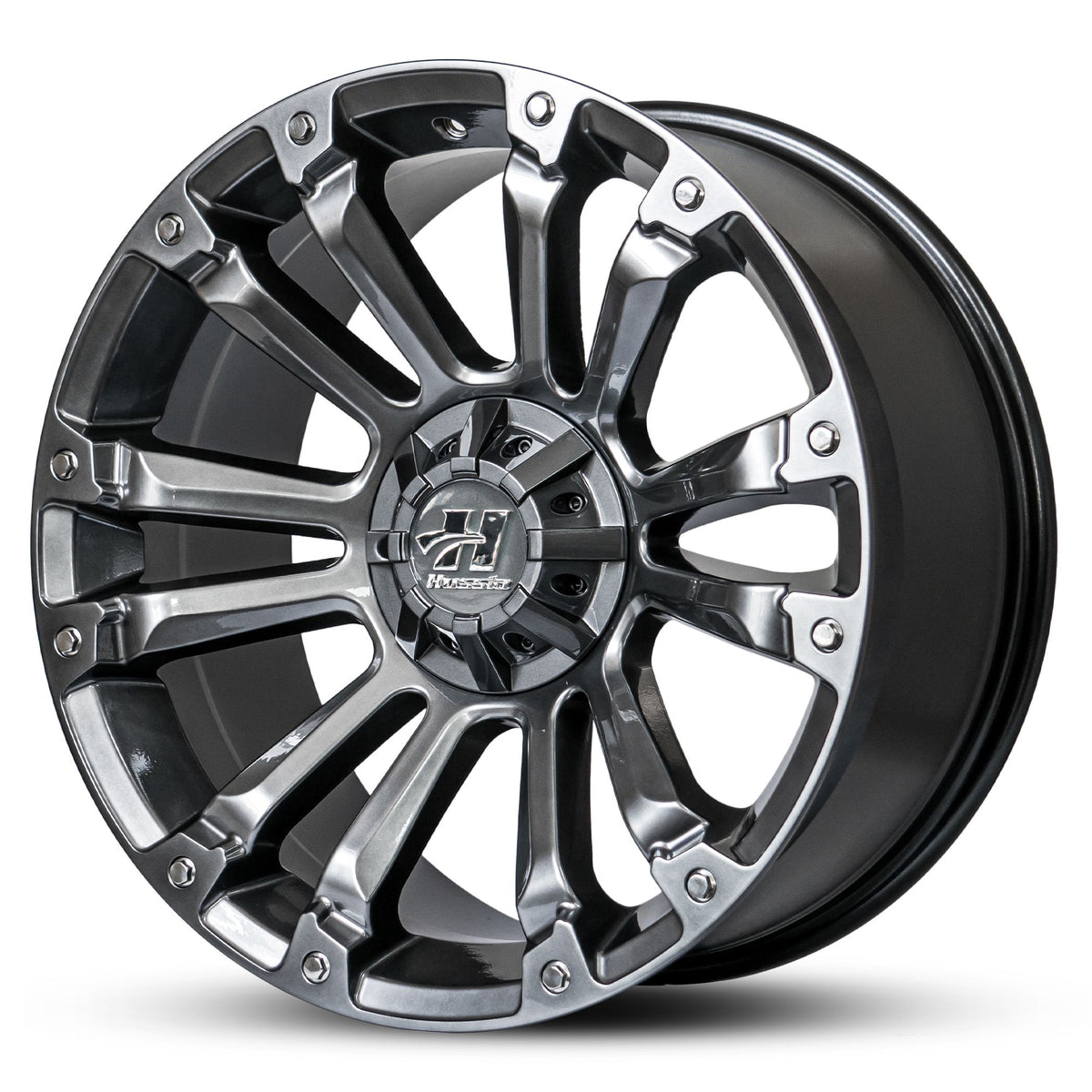 Wheel HUSSLA AMBUSH HYPER BLACK CHROME BOLTS