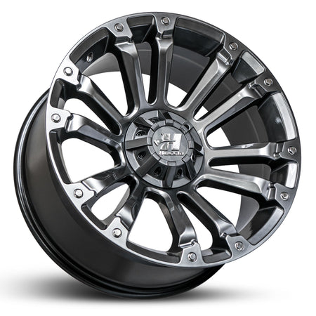 Wheel HUSSLA AMBUSH HYPER BLACK CHROME BOLTS