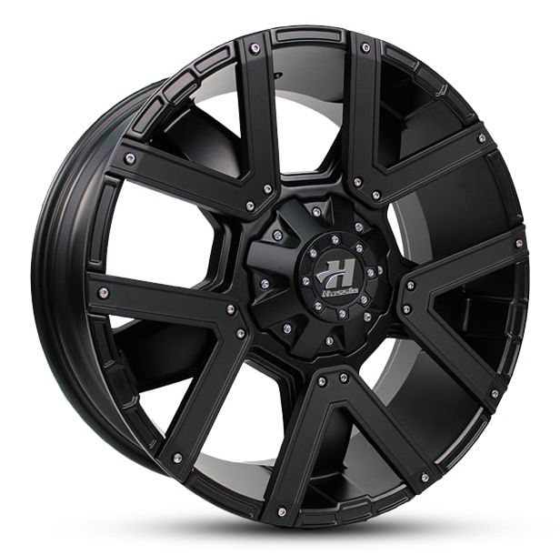 Wheel HUSSLA CAMO SATIN BLACK BLACK INSERTS