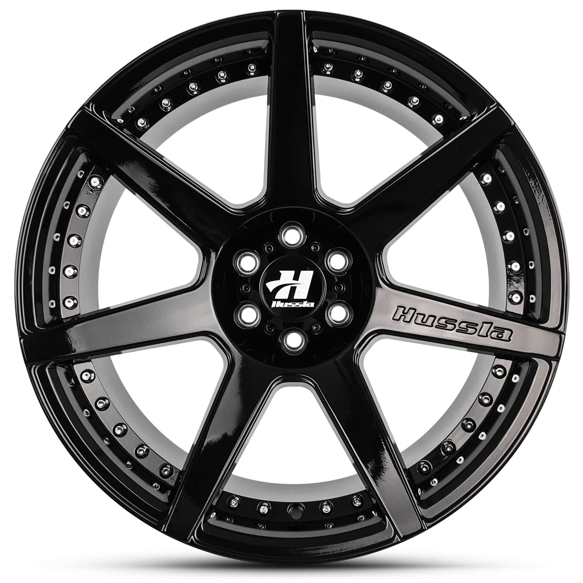 Wheel HUSSLA DYNASTY GLOSS BLACK CHROME BOLTS