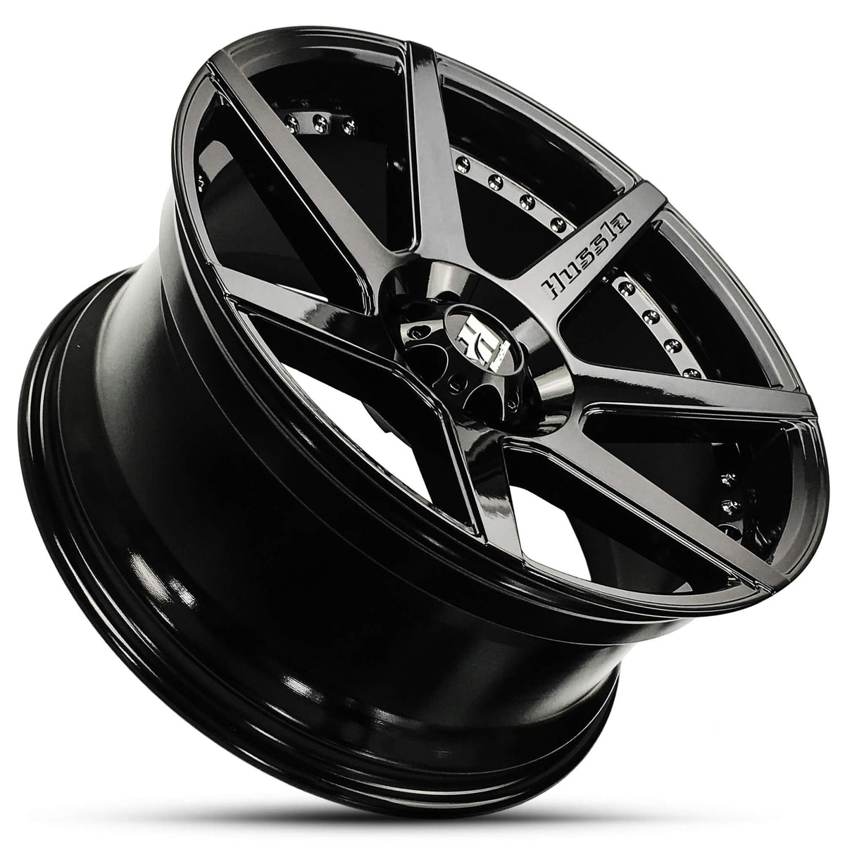 Wheel HUSSLA DYNASTY GLOSS BLACK CHROME BOLTS