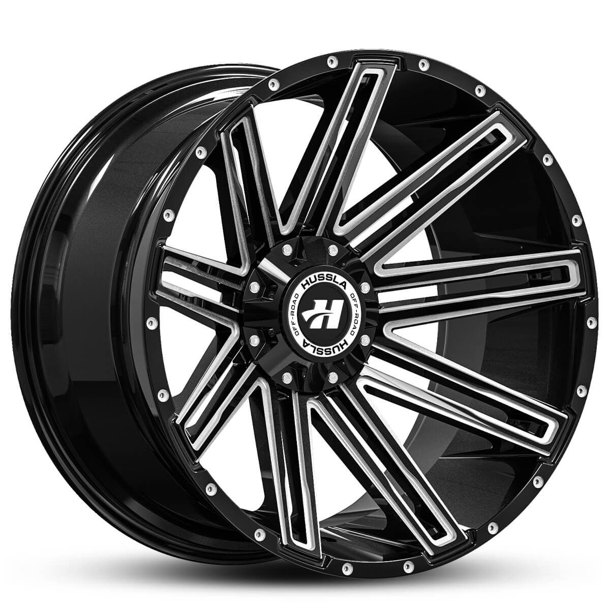 Wheel HUSSLA GAV GLOSS BLACK MILLED SPOKES