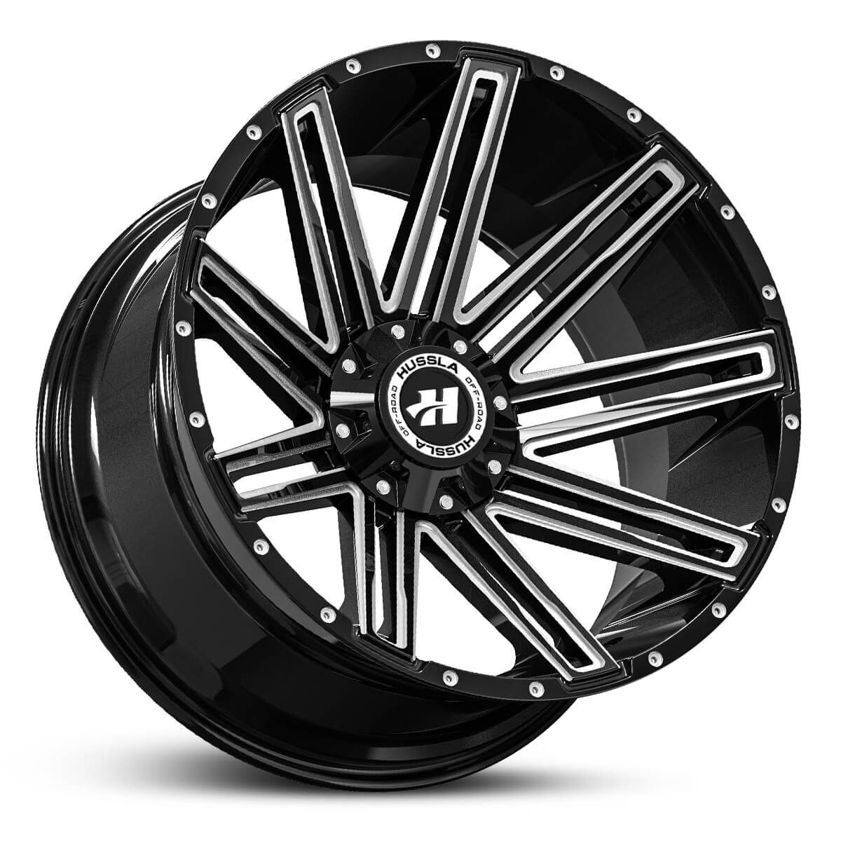 Wheel HUSSLA GAV GLOSS BLACK MILLED SPOKES