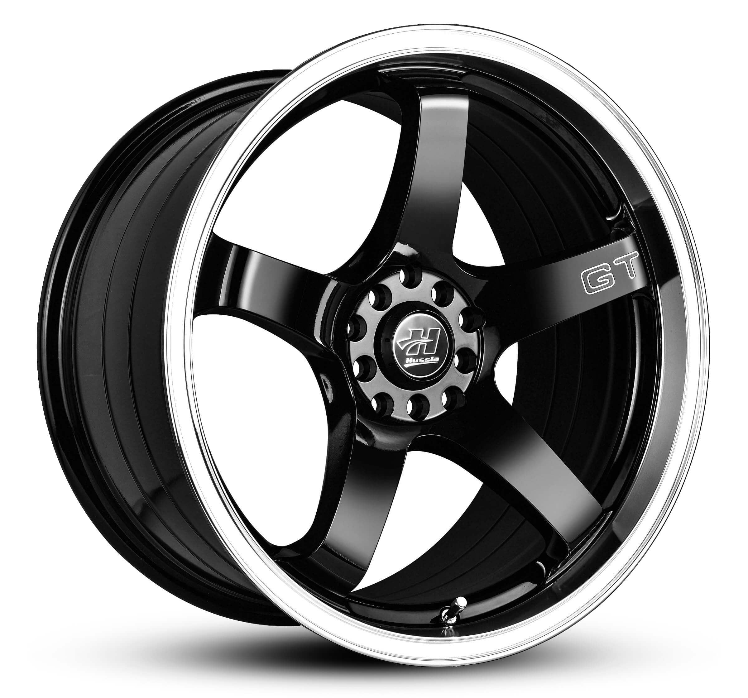 Wheel HUSSLA GT GLOSS BLACK POLISHED LIP