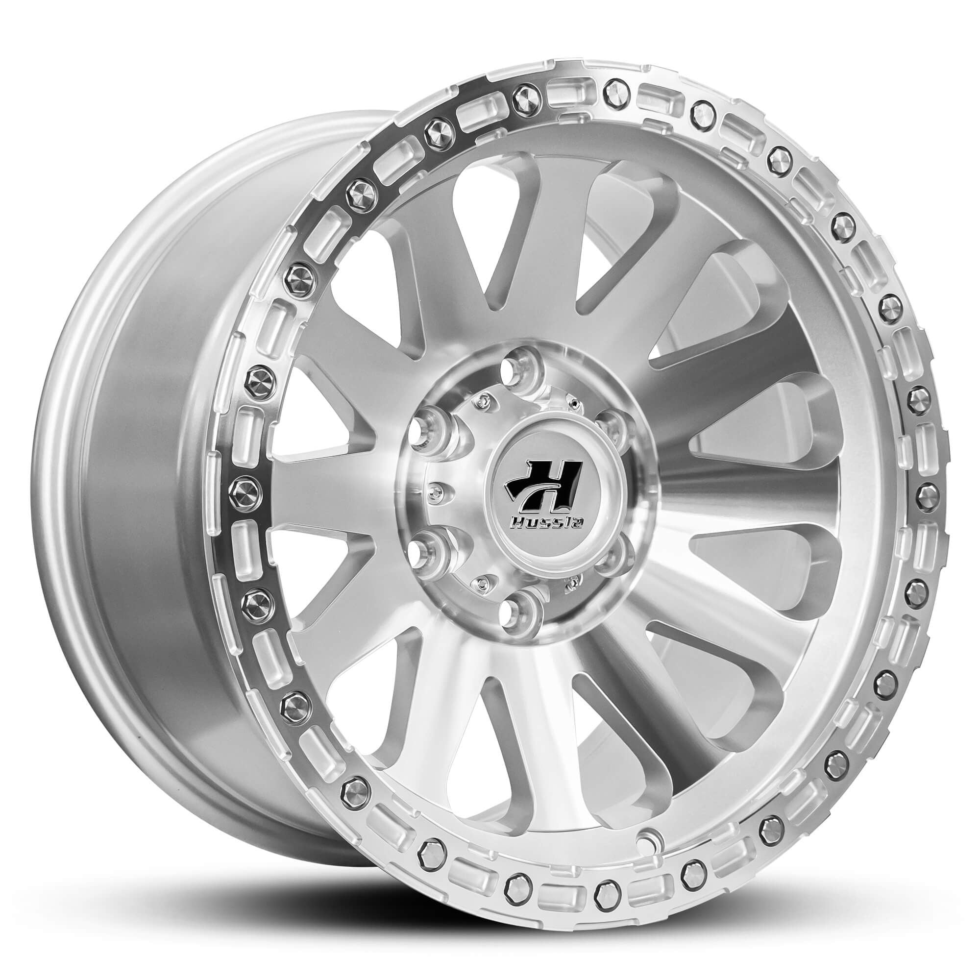 Wheel HUSSLA HARDROCK DIAMOND CUT SILVER MACHINED