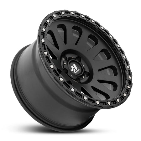 Wheel HUSSLA HARDROCK MATTE BLACK CHROME BOLTS