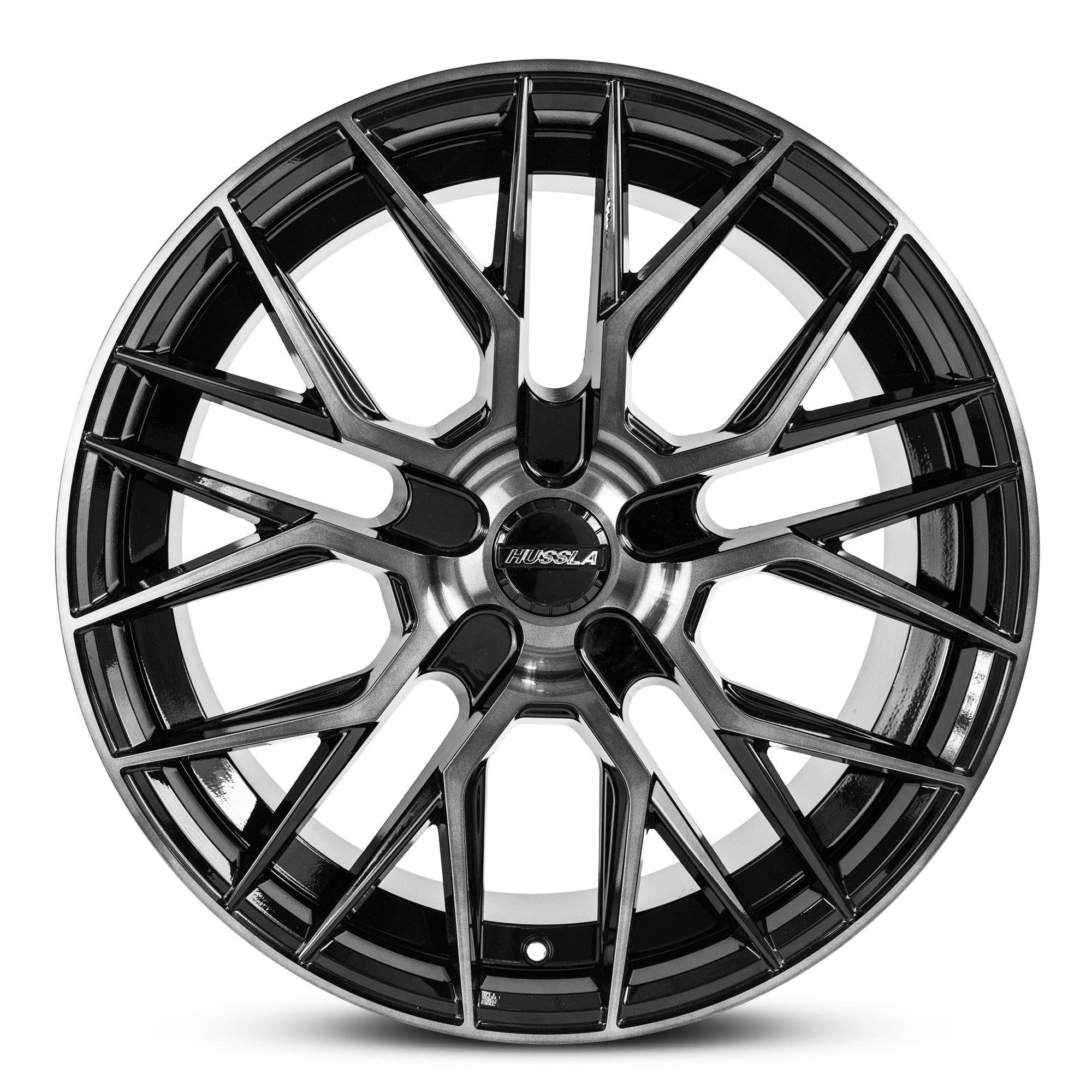 Wheel HUSSLA LIT GLOSS BLACK DARK TINT FACE