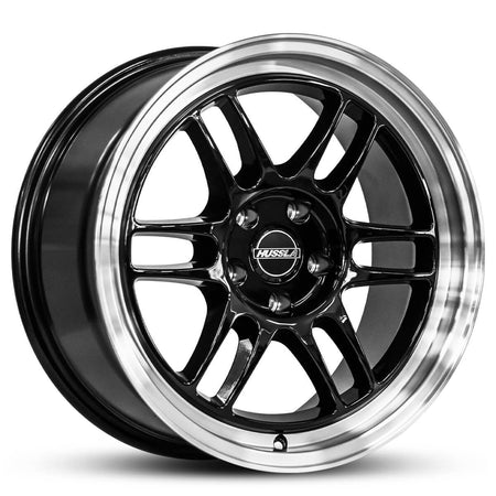 Wheel HUSSLA RACE SPEC GLOSS BLACK POLISHED LIP