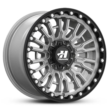 Wheel HUSSLA SNYPER MATTE GREY BLACK LIP CHROME BOLTS