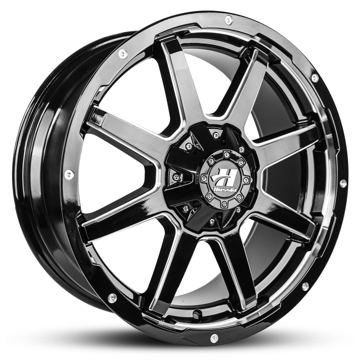 Wheel HUSSLA STEALTH GLOSS BLACK MILLED SPOKES