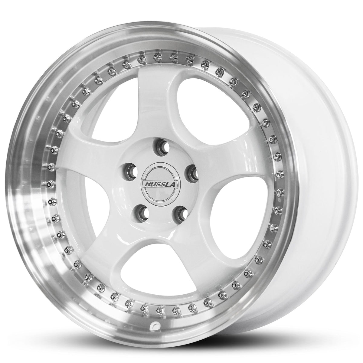 Wheel HUSSLA ZEN GLOSS WHITE CENTRE POLISHED LIP