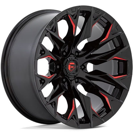 Fuel Flame D823 Gloss Black Milled w/candy red