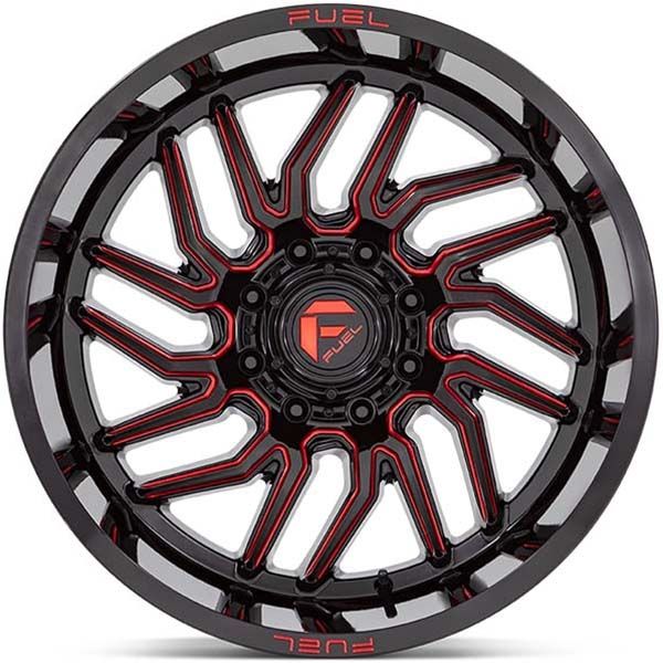Fuel Hurricane D808 Gloss Black Milled w/red tint
